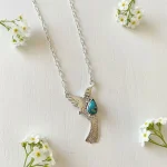 Collar colibri con turquesa natural