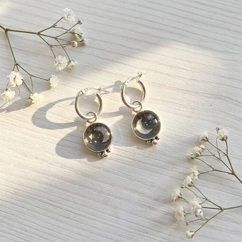 Aros de plata con luna