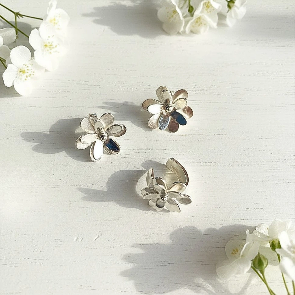 Conjunto de aros flores