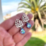 Aros Arábicos María en plata 950 con cristal Swarovski