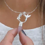 Collar colibrí de plata femenino