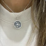 Collar Colibrí Night de plata 950 con técnica envejecida