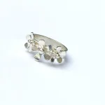 Anillo corona de flores en plata 950 hecho a mano