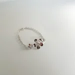 Pulsera de plata con flores para mujer