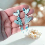 Aros artesanales con coral o calcedonia