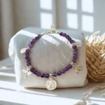 Pulsera de amatistas naturales hecha a mano