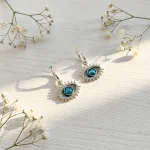 Aros ojo mistic de plata 950 con cristal Swarovski