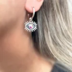 Argollas ojo mistic con cristal swarovski certificado