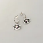Aros artesanales de ojos con cristal