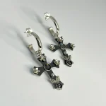 Aros Cruz Spirit de plata 950 con cristales Swarovski certificados