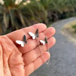 Aros mariposas ear cuff de plata 950 calados a mano