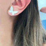 Aros mariposas de plata