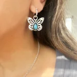 Aros de plata calados a mano con piedra natural a elección
