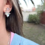 Joya artesanal de plata con cuarzo rosa y cuarzo cristal