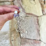 Joyería espiritual aros mandala con cuarzo cristal