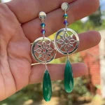 Aros mandala plata 950 con detalle de cristales Swarovski