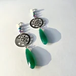 Joyería espiritual aros mandala con aventurina verde