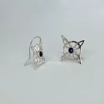 Aros místicos de plata con amatista natural y diseño único