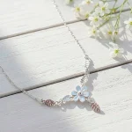 choker delicado floral plata