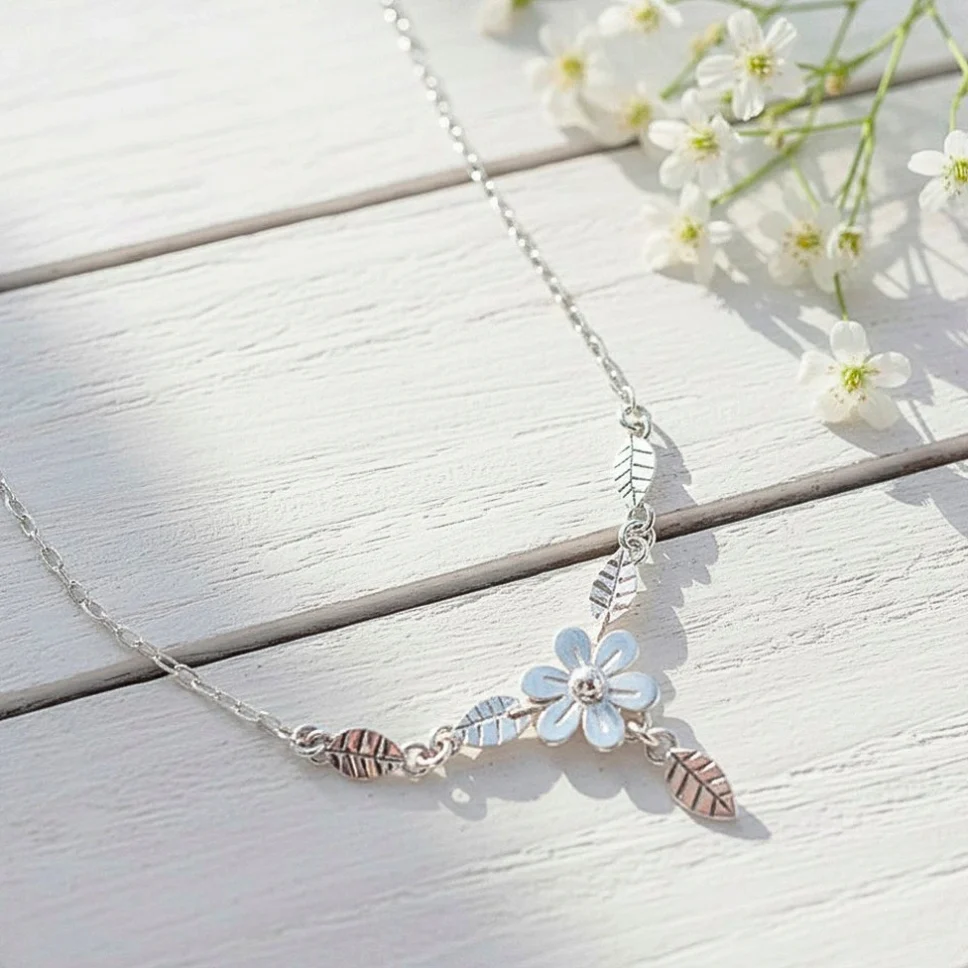 choker delicado floral plata