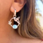 Aros colibrí Lilian de plata 950 hechos a mano