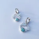 Aros colibrí Lilian de plata con piedras energéticas