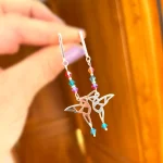 Aros colibrí origami ligeros de plata 950