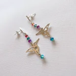 Aros artesanales colibrí con cristales Swarovski certificados