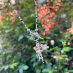 Collar de turmalina plata 950 con flor en volumen