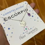 Collar de constelación con gota de piedra natural azul
