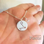 Collar de signo zodiacal con gota de piedra natural