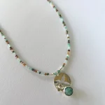 Collar de colibrí artesanal con amazonita y plata 950