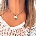 Collar con piedras naturales multicolor y aventurina verde