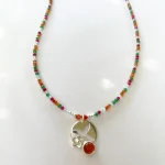 Collar colibrí de plata con cornalina natural