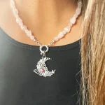 Colgante de luna con mariposa en plata 950 y cristal Swarovski
