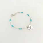 Pulsera artesanal con ónix, cuarzo cristal y amazonita