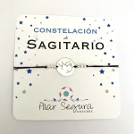Pulsera ajustable de hilo negro con signo zodiacal