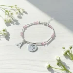 Pulsera de mostacillas con cuarzo rosa