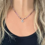 Joya artesanal de plata con amatista natural