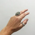 anillo de plata 950 con pirita