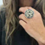 anillo artesanal pirita natural
