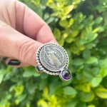 Anillo grande San Benito con esferas de plata