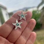 aros artesanales forma de estrella de mar