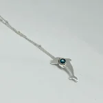 collar delfín de luz en plata 950