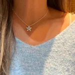 colgante de plata con cristal azul