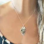 colgante de plata con pirita en forma de corazón