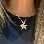 colgante estrella solar doble en plata 950