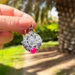 Collar plata 950 con medalla Virgen de los Rayos intervenida a mano