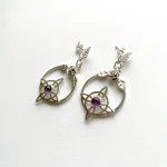 Aros nudo Galadriel de plata con amatistas naturales