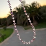 Collar hecho a mano con amatista y broche timón de plata